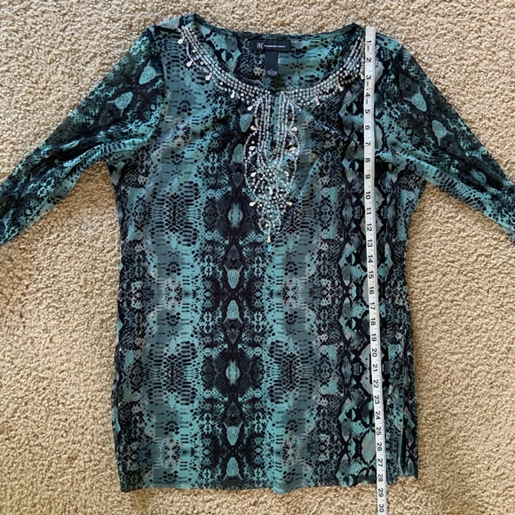 (SOLD) INC. Jeweled Snake Skin Tunic Top - Picture 9 of 9